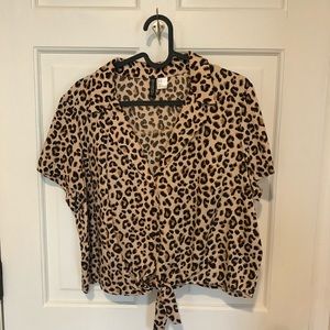H&M leopard tied top